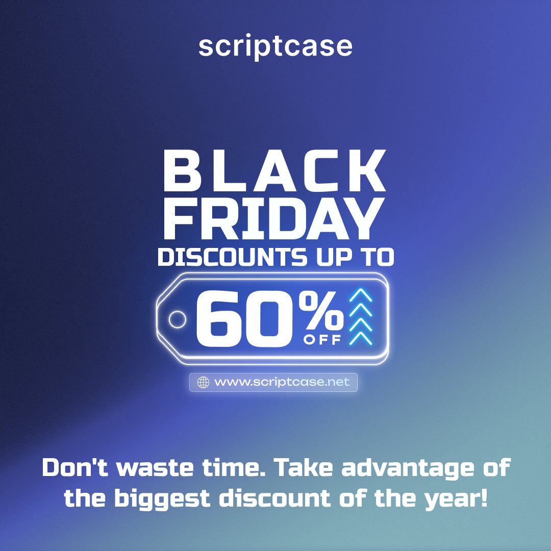 ScriptCaseSales's tweet image. Scriptcase Black Friday has already started! 🚀
Enjoy the best discounts of the year! Up to 60% OFF!

Don&apos;t waste time. Enjoy the best prices of the year!
scriptcase.net/pricing/

#scriptcase #php #lowcode #blackfriday #discounts #webdevelopment