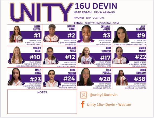 AbbySummers28's tweet image. Let's go! @unity16udevin plays this weekend in the Florida Fall Showcase in St. Pete. I can't wait to get back on the field. @ExtraInningSB @linedmedia @Sports_Recruits