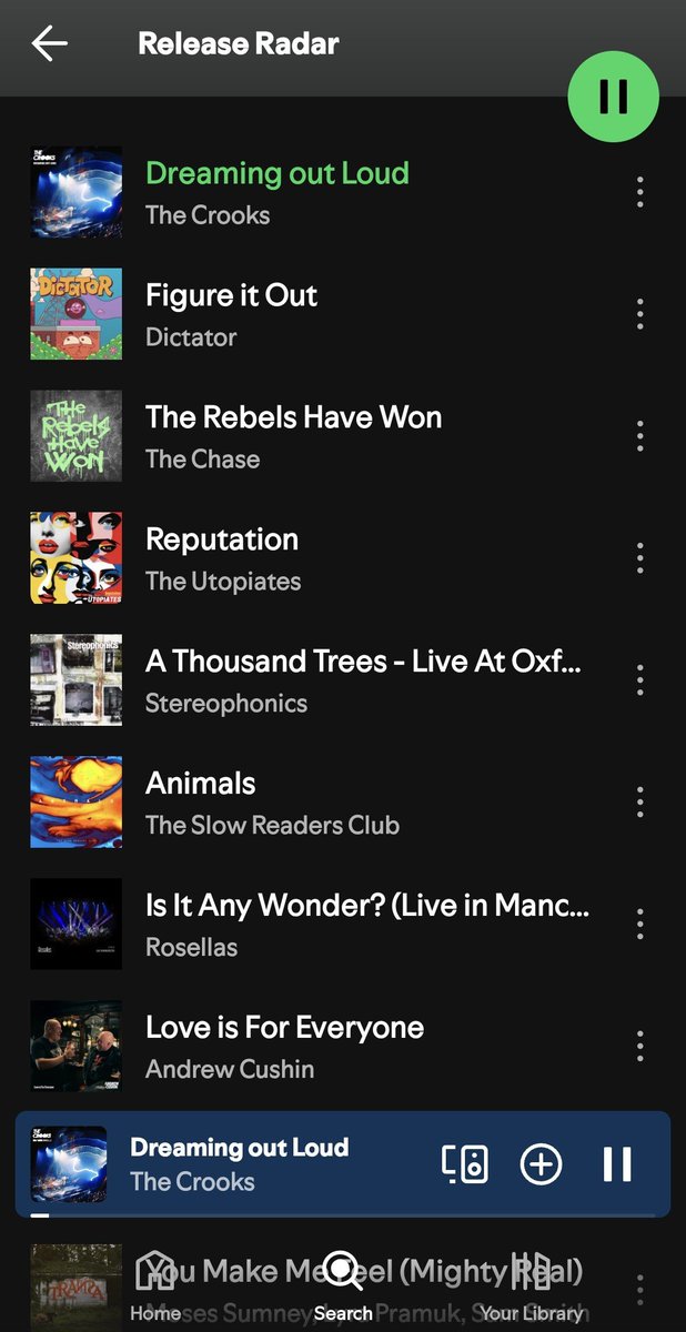 What a day for new music. The release radar is on 🔥 today with amazing new tracks from <a href="/TheCrooksUK/">The Crooks</a> <a href="/Dictator_Band/">Dictator</a> <a href="/OFL_TheChase/">The Chase</a> <a href="/TheUtopiates/">The Utopiates</a> <a href="/RosellasBand/">Rosellas</a> <a href="/AndrewCushin/">Andrew Cushin</a> <a href="/MickyyGall/">Michael Gallagher</a> <a href="/LotteryWinners/">Lottery Winners</a>. Love them all!!!  💕💕💕