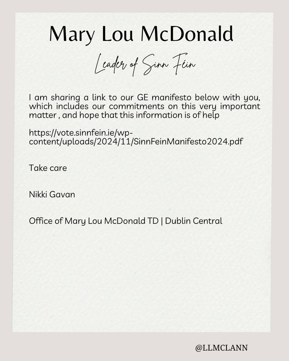 Mary Lou McDonald's stance on Mother and Baby Institutions Payment Scheme:
#GE2024

@maryloumcdonaldsf 
@sinn_fein