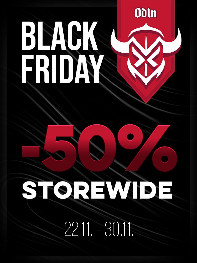 atalentlessdude's tweet photo. ODIN Black Friday sale starts now -50% off everything storewide. Happy shopping!

https://t.co/XrlFSzylxC https://t.co/EsxDkVmmE0