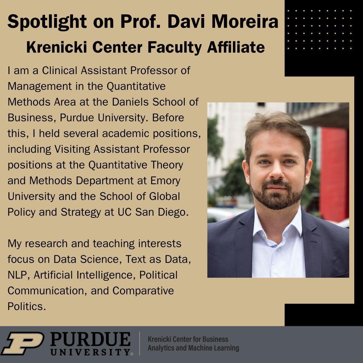 Faculty Highlight: Prof. Davi Moreira 

We’re thrilled to feature Prof. Davi Moreira in our latest Faculty Highlight! A brilliant researcher and dedicated educator, Prof. Moreira is currently mentoring two of our student consulting teams.

#FacultySpotlight #Analytics