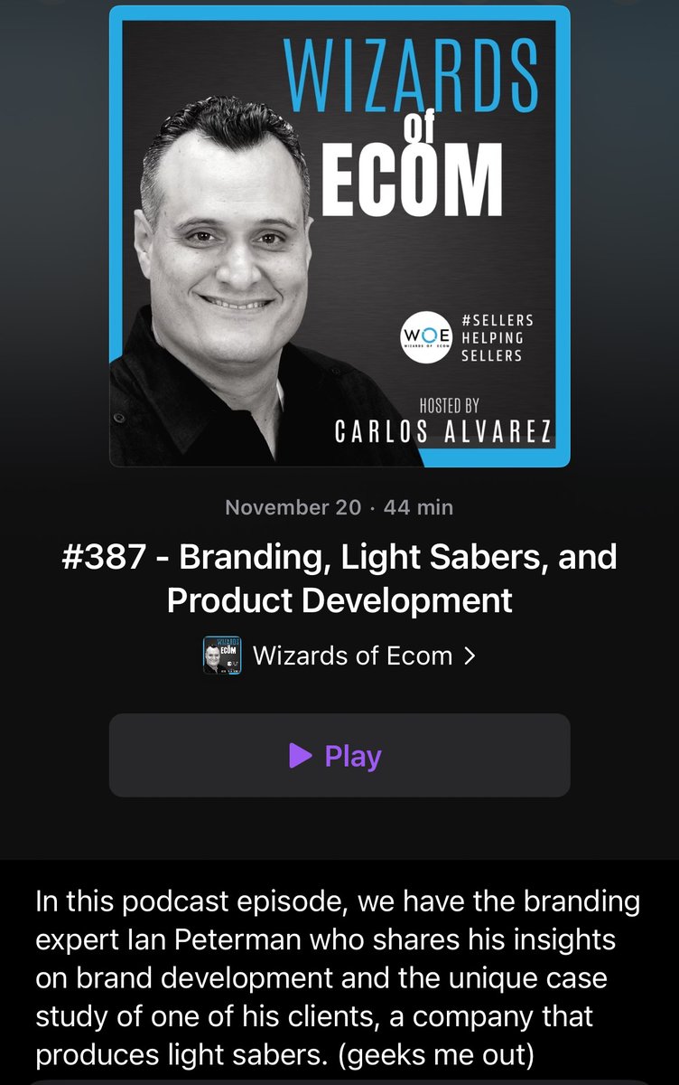 I’m on the 𝐖𝐢𝐳𝐚𝐫𝐝𝐬 𝐨𝐟 𝐄𝐜𝐨𝐦 𝐏𝐨𝐝𝐜𝐚𝐬𝐭 with 𝐂𝐚𝐫𝐥𝐨𝐬 𝐀𝐥𝐯𝐚𝐫𝐞𝐳! Listen to learn top branding secrets 🤫

Level up your brand, hit play now!
Spotify: buff.ly/41153Xi
🍎Podcasts: buff.ly/3Oso64Z