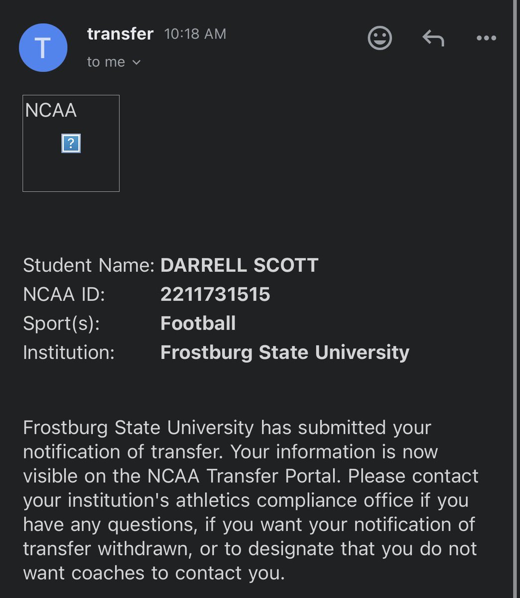 lulrell__'s tweet image. Thank you Frostburg State university! I have officially entered the transfer portal with 2 years of eligibility❤️.

5’10
166
4.46 40 yard dash 

2 year Starter 
2023 MEC Defensive Freshman Of The Yr.🏆
18 games 
20 solo tackles 
14 PBU’s 
1 interception.