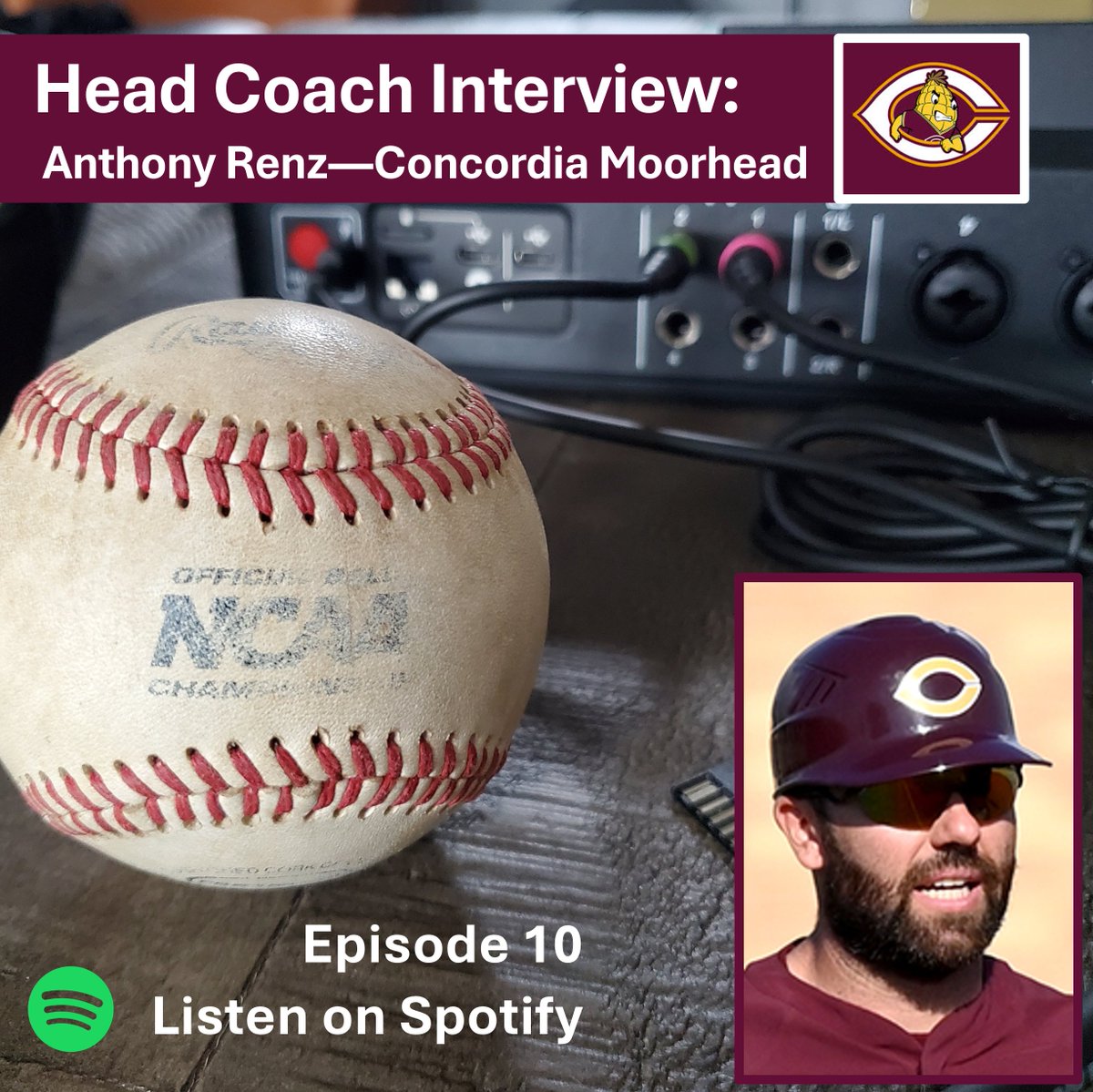 [ Friday Feature ] Meet the guy who leads one of the best-kept secrets in all of DIII baseball, Head Coach <a href="/atrenz10/">Anthony Renz</a> from <a href="/CobberBaseball/">Concordia Baseball</a>. Listen now: open.spotify.com/episode/3wafyx… #d3baseball #ncaabaseball