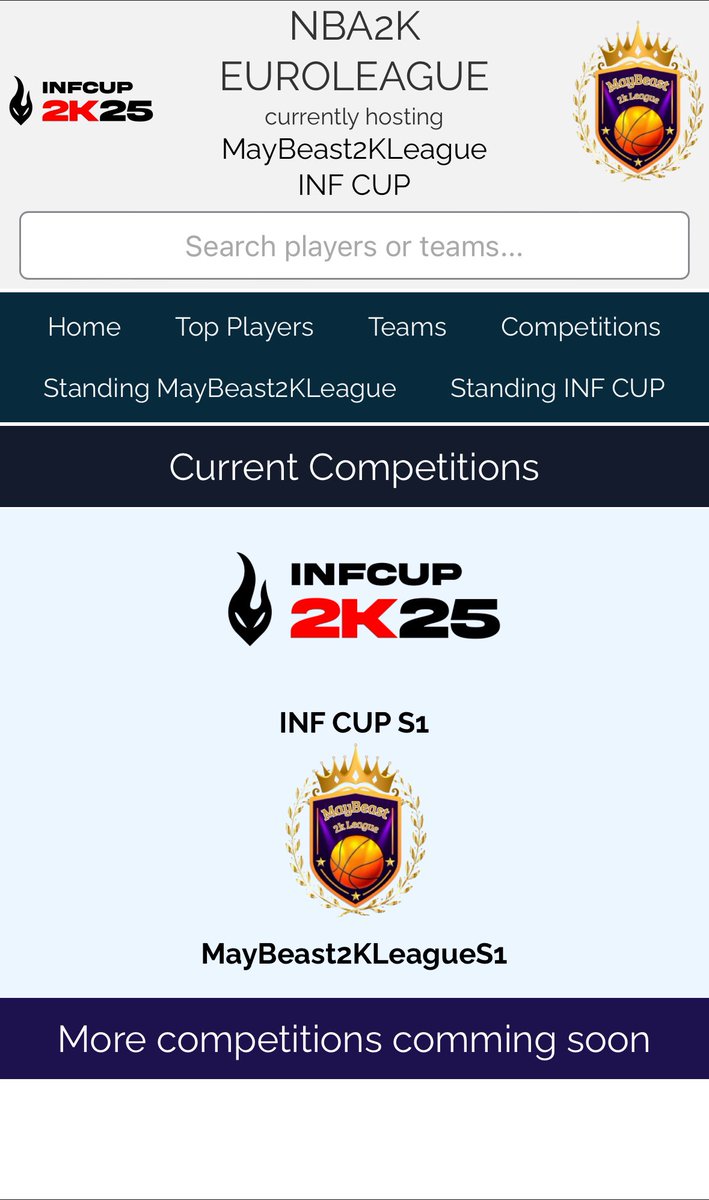 ๐ฎ๐๐๐ ๐น๐ณ (@cheb__3an) on Twitter photo Very glad to announce that i will be partnering with the guys <a href="/InFuria_esport/">InFuria E-sport</a> for the upcoming INF CUP ๐ฅ A small makeover for the website and we ready to track some stats. Thank you <a href="/InFuria_esport/">InFuria E-sport</a> for the trust in the service ๐
LINK :
๐nba-2k-euroleague.web.app๐ Very glad to announce that i will be partnering with the guys <a href="/InFuria_esport/">InFuria E-sport</a> for the upcoming INF CUP ๐ฅ A small makeover for the website and we ready to track some stats. Thank you <a href="/InFuria_esport/">InFuria E-sport</a> for the trust in the service ๐
LINK :
๐nba-2k-euroleague.web.app๐