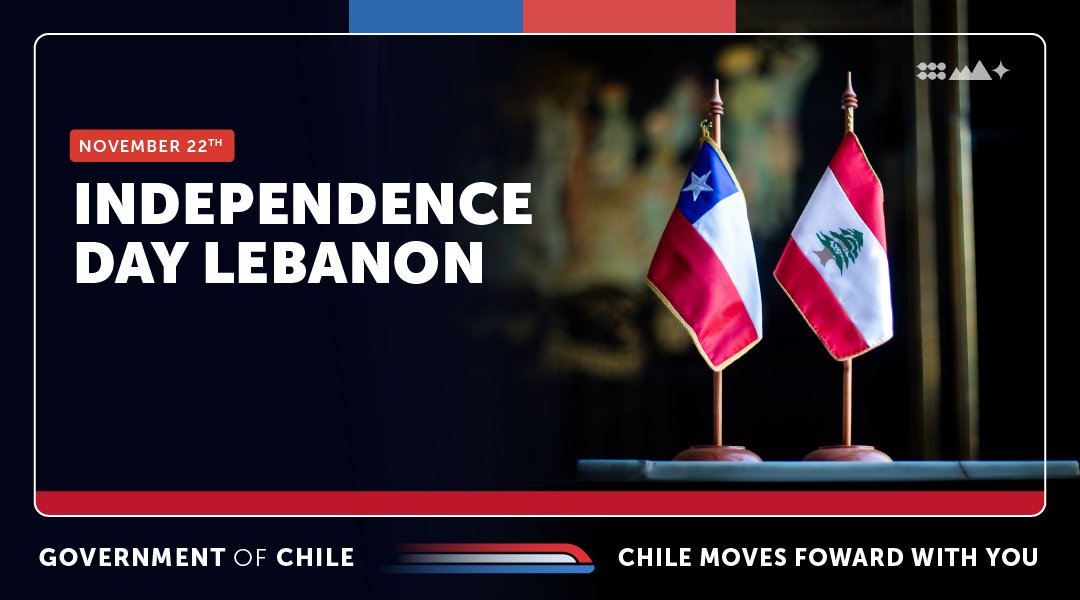 We salute the  Republic of Lebanon on the commemoration of its Independence Day. 
We share a strong bilateral relationship with Lebanon, based on political and economic ties, in addition to working together on the multilateral agenda. 🇨🇱🤝🇱🇧