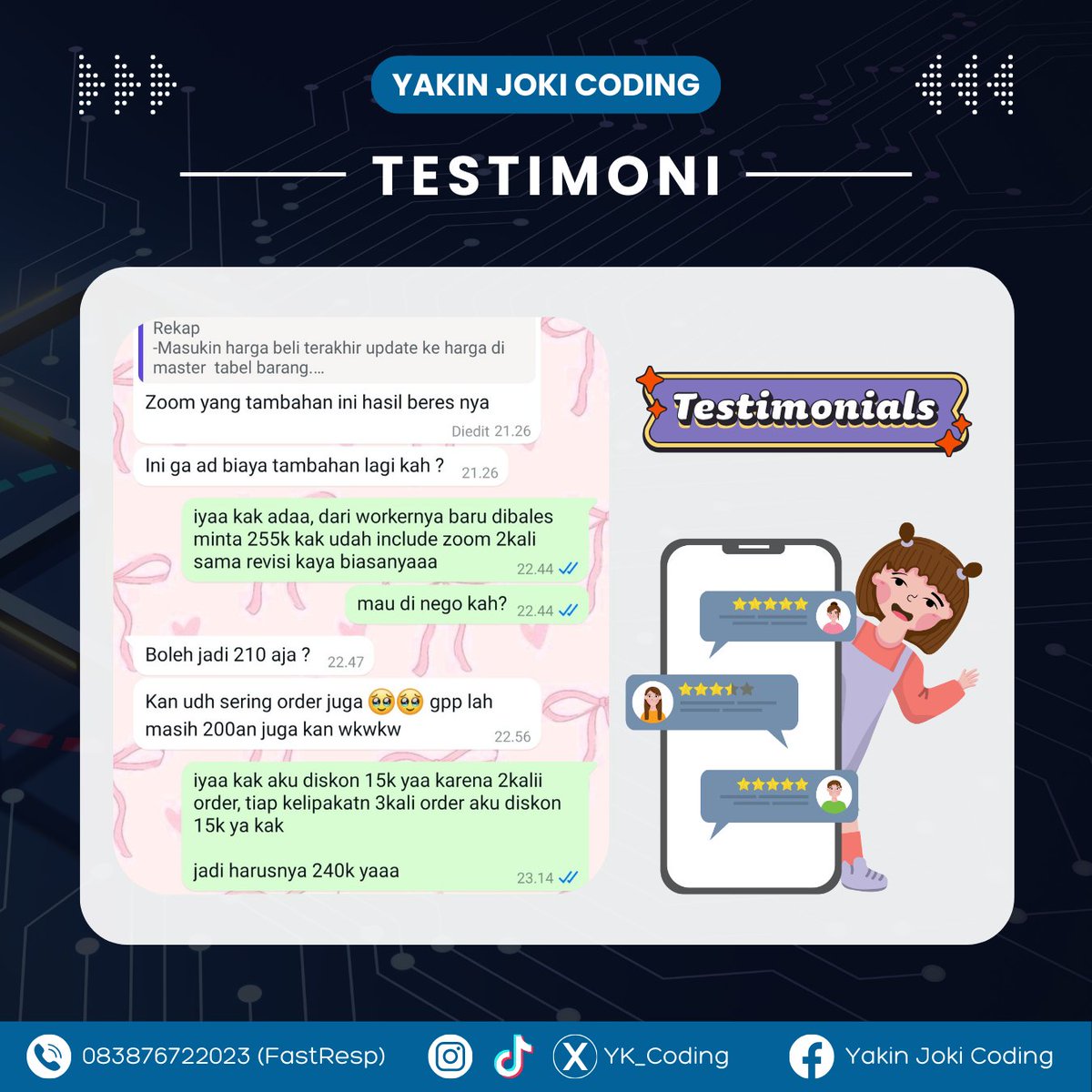 yk_coding's tweet image. bole banget nego harga dong best🤩  #jasajoki #jokicoding #IT #informatika #coding #teknikinformatika #joki #jokitugas #jokicodingmurah #jokiteknik #zonauang #laravel #coreNET #python #cnn #javascript