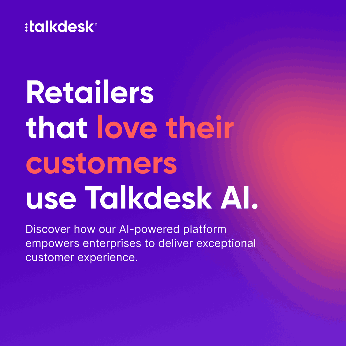 Talkdesk's tweet photo. If CX is a top priority at your retail contact center, Talkdesk is built to help you deliver exactly that.

Learn more by clicking the link below:

https://t.co/VtvjKlhBNq

#Talkdesk #AI #ArtificialIntelligence #GenAI #AgenticAI #CX #CustomerExperience #CS #Software #CCaaS #SaaS https://t.co/nKXRSf0txh