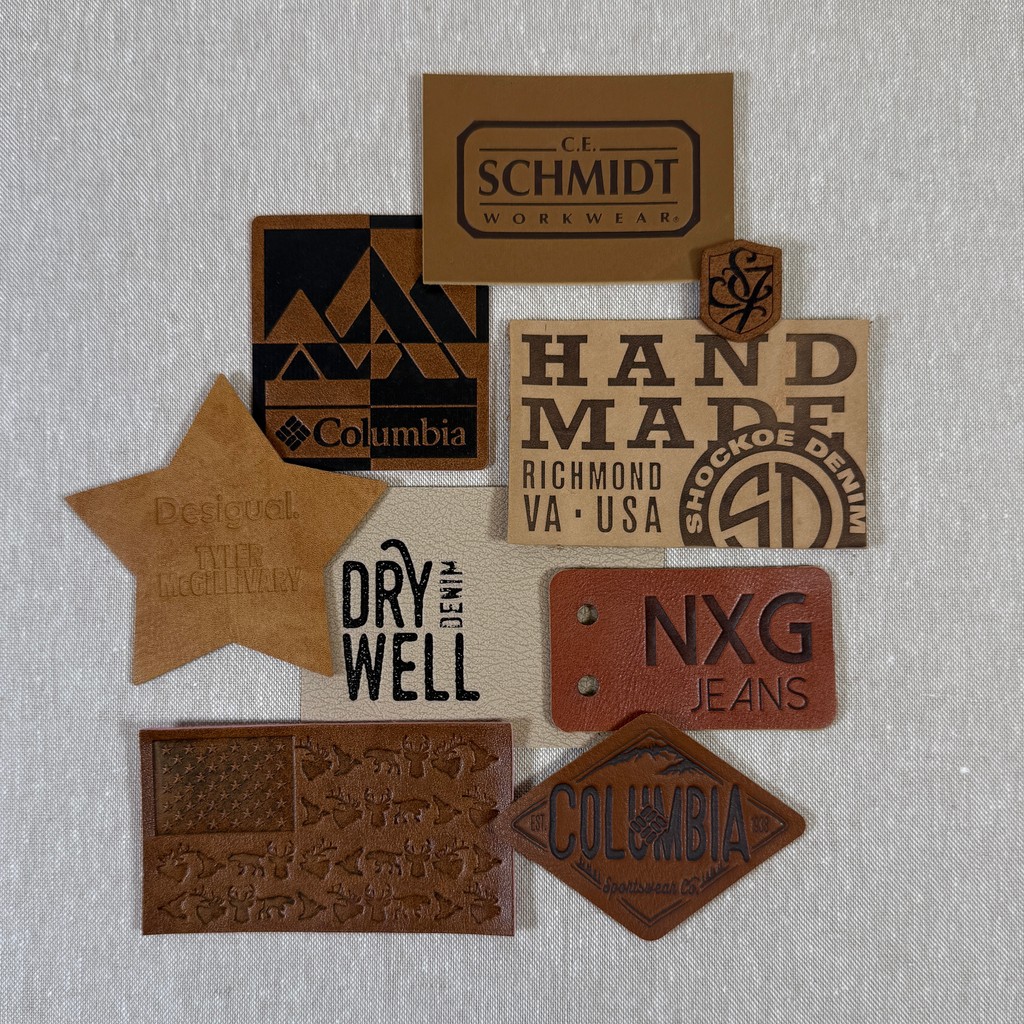 TrimcoGroup's tweet image. Elevate your brand with our stunning leather and faux leather label options! #leatherlabels #fauxleather #nexgenpackaging #sustainability #packagingsolutions