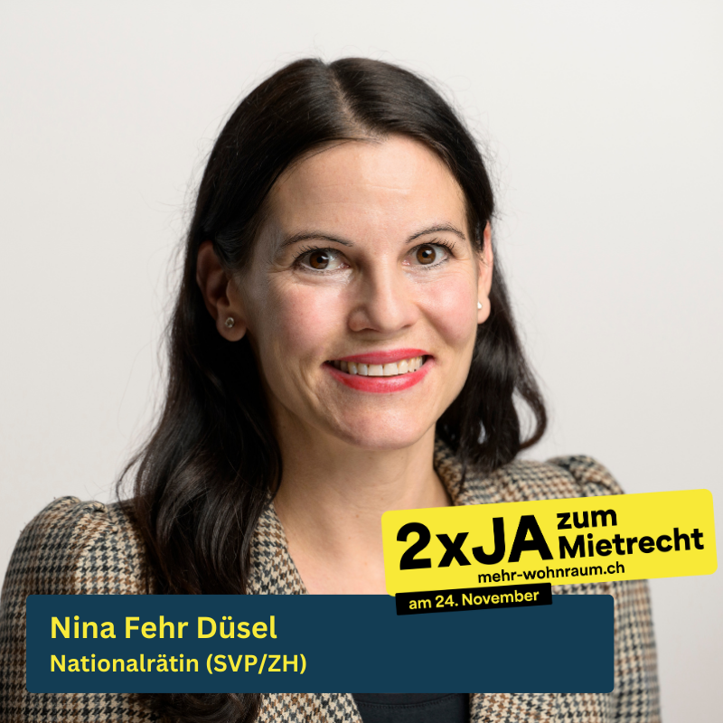 Nina Fehr Düsel sagt 2 x JA zum Mietrecht am 24. November!

📬Stimme auch Du 2 x JA zum Mietrecht -  ab jetzt im Abstimmungslokal in deiner Nähe!

✅Gegen Missbrauch ✅Für faire Regeln!
1 x JA zur #Untermiete und 1 x JA zum #Eigenbedarf

#mietrecht #mehrwohnraum #abst24 #chvote