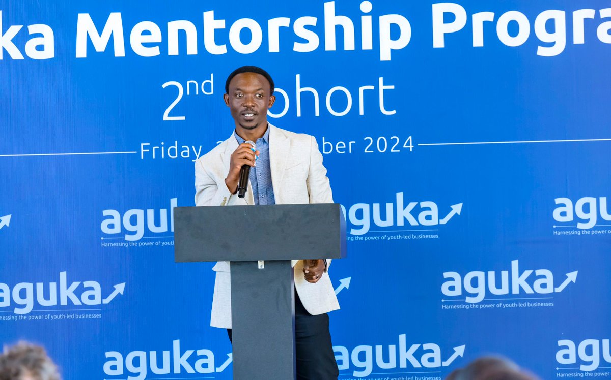 UNDP_Rwanda's tweet photo. "With such innovative entrepreneurs and partnerships, we can champion #Africa’s shift from aid to trade."-- @uzabeni, Head of Sustainable Growth, @UNDP_Rwanda to the #Aguka 2nd Cohort. 

#Africa’s youth are the key to unlocking its full potential. https://t.co/fXqXQIQ3XI