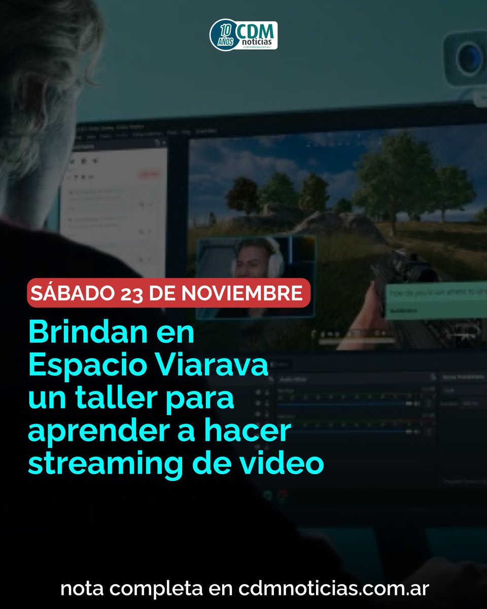 viarava's tweet photo. Viarava lanza un taller de streaming de video con OBS Studio

La propuesta se realizará en Espacio Viarava – Yrigoyen 136– Capilla del Monte, el día sábado 23 de noviembre de 16 a 19hs.

https://t.co/9jBu7AFSMS https://t.co/BOUp0KB46A