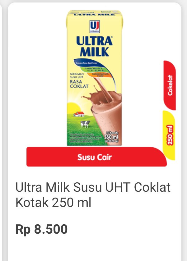 cudble's tweet photo. @JVLEHA ultramilk 250ml udah 8500… https://t.co/4ms4sKSsP3