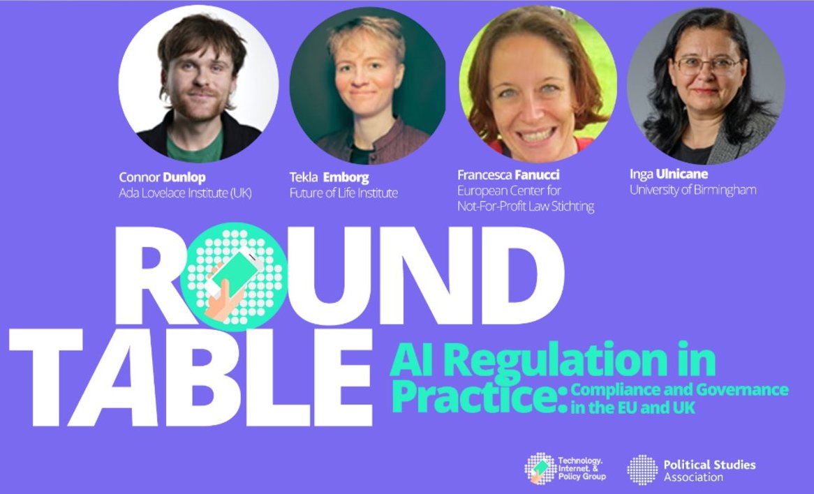 PSA Technology, Internet, and Policy (TIP) (@psa_tip) on Twitter photo 🚨 Incoming <a href="/psa_TIP/">PSA Technology, Internet, and Policy (TIP)</a> Event! 🤓
Join us on **18th of Dec at 2pm** for our online panel "AI Regulation in Practice: Compliance and Governance in the EU and UK" sign up here 👇👇(it's free!)
psatip.uk/event/online-p… 🚨 Incoming <a href="/psa_TIP/">PSA Technology, Internet, and Policy (TIP)</a> Event! 🤓
Join us on **18th of Dec at 2pm** for our online panel "AI Regulation in Practice: Compliance and Governance in the EU and UK" sign up here 👇👇(it's free!)
psatip.uk/event/online-p…