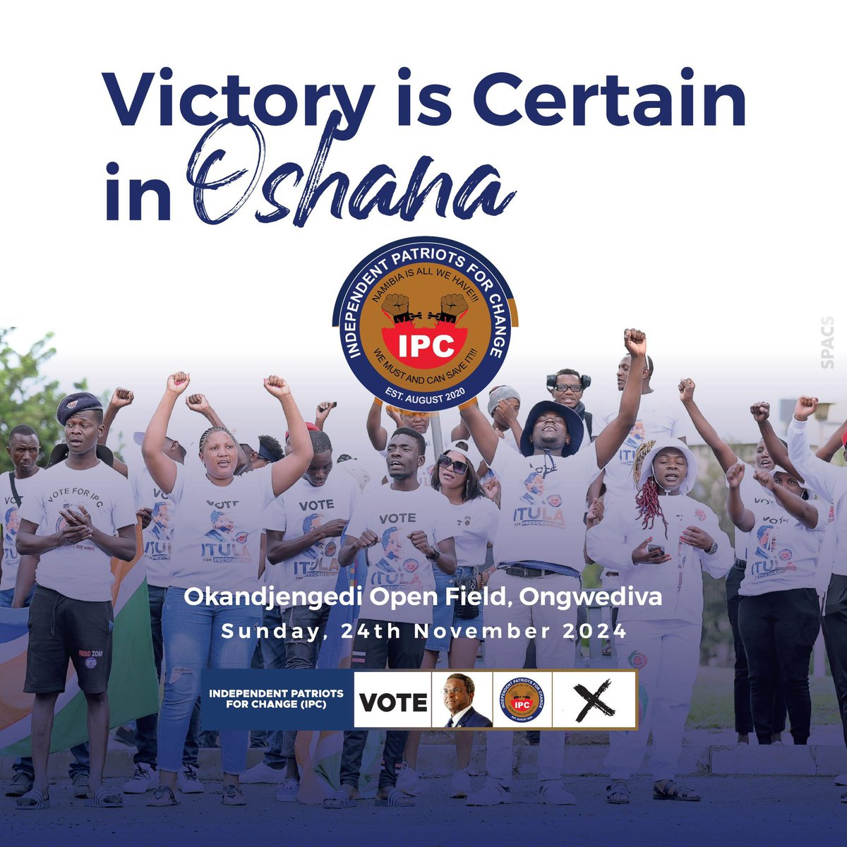 ali_naka's tweet photo. Oshana, the wave of change is unstoppable! Victory is within reach, and together, weโre building a brighter future. Letโs secure it!
#Vote4IPC #VoteForItula #NamibiaVotes2024 https://t.co/k0JuL94WB8