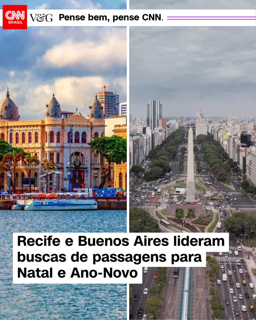 JoaoCampos's tweet photo. 🙌 Notícia arretada pra começar a sexta-feira e que comprova nosso trabalho de transformar o fim de ano no Recife em uma grande celebração para todos que moram aqui e também para os turistas ✈️. Nossa cidade tá liderando as buscas para a época de Natal 🎄 e Réveillon 🎆 no Decolar, o maior site de viagens da América Latina. Esse foi um estudo compartilhado com o CNN Viagem & Gastronomia.

Tivemos um crescimento de 38% da procura de passagens aéreas para o Recife na época do Natal 🎅 e mais 32% para o período do Ano-Novo 🎇. Massa demais! E vou garantir aqui que todo mundo que tiver vindo vai ver um Recife bonito, iluminado ✨, animado 🥳 e com uma programação de Natal e fim de ano especial pra toda a família! 🤩