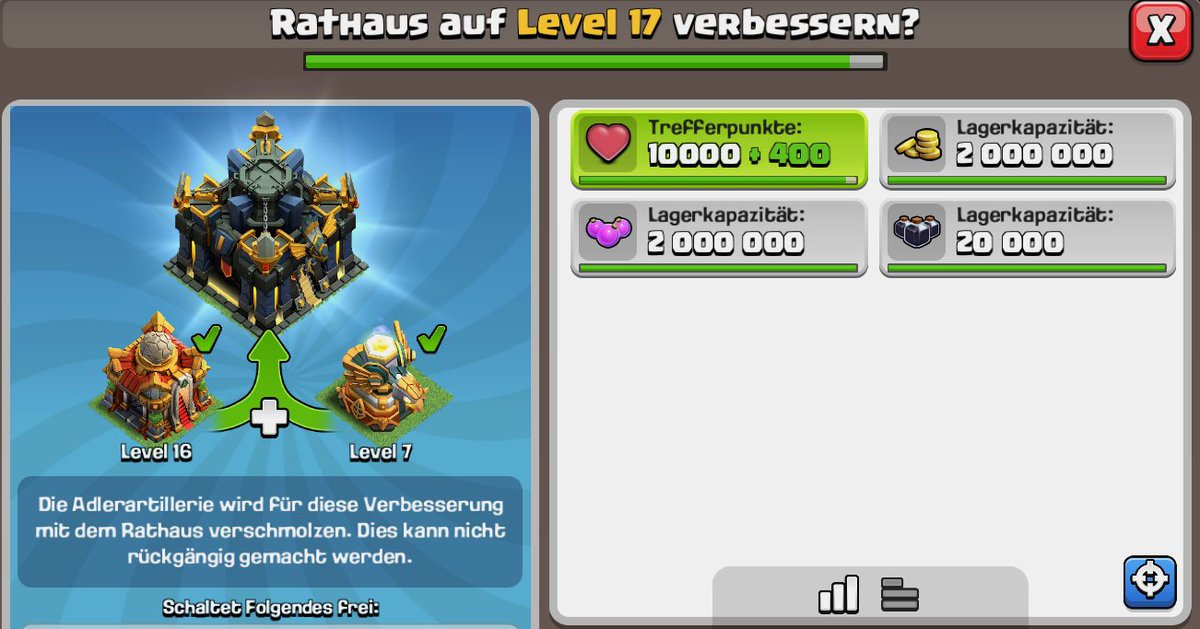 November-Update Ankündigung 1: Rathaus-Level 17 und eine Welle von Kosten- und Zeitreduzierungen!

clashofclans.fandom.com/de/wiki/Benutz…