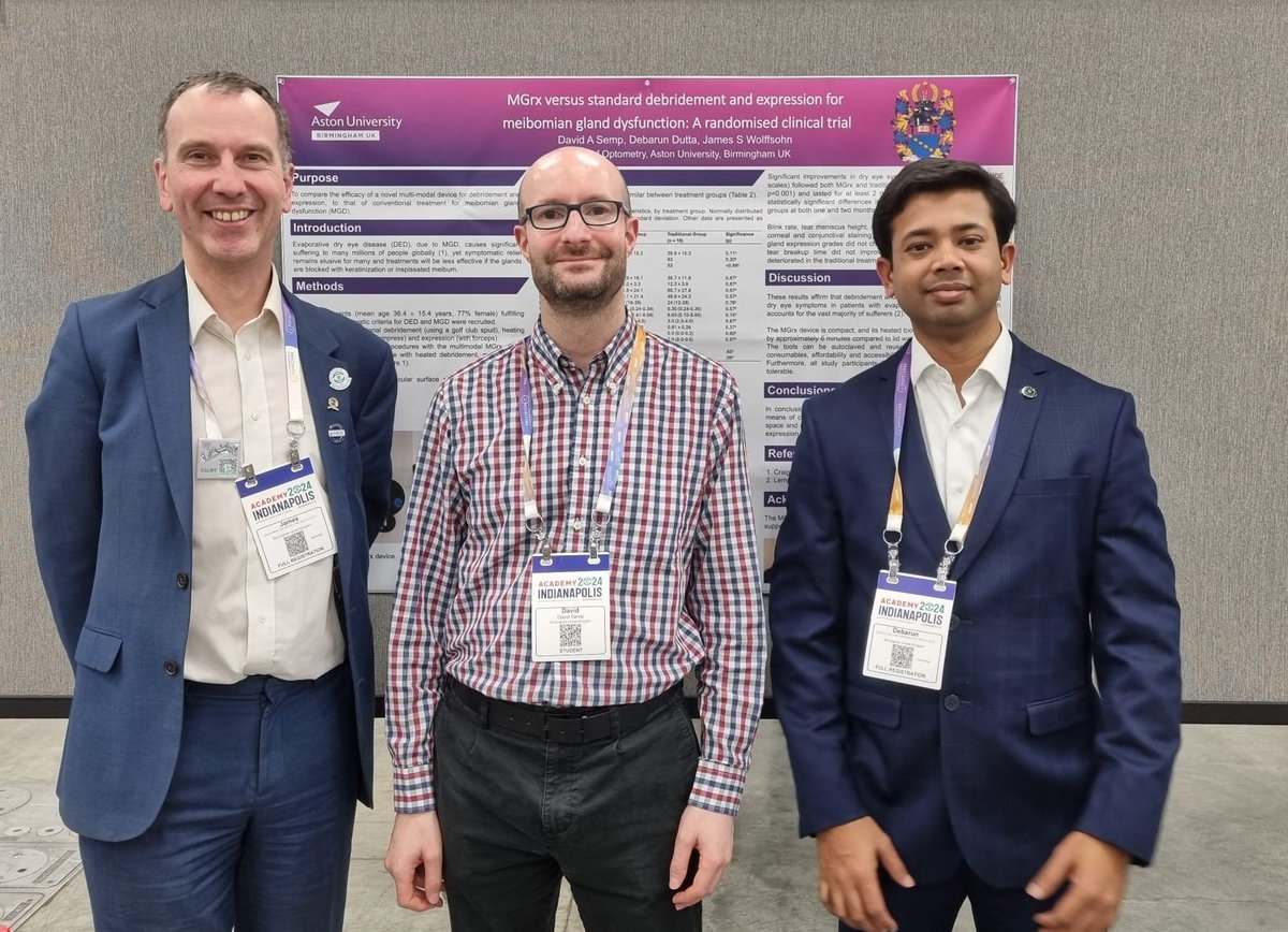 Debarun Dutta (@duttadebarun) on Twitter photo Congrats David Semp (middle) for prestigious #EzellFellowship from <a href="/aaopt/">American Academy of Optometry</a> for #PhD on management of #DryEye disease expanding #evidence-based practice. Double #congrats on successful PhD viva, inching close to #doctorate! <a href="/AstonUniversity/">Aston University</a> <a href="/AstonOptometry/">Aston Optometry</a> Congrats David Semp (middle) for prestigious #EzellFellowship from <a href="/aaopt/">American Academy of Optometry</a> for #PhD on management of #DryEye disease expanding #evidence-based practice. Double #congrats on successful PhD viva, inching close to #doctorate! <a href="/AstonUniversity/">Aston University</a> <a href="/AstonOptometry/">Aston Optometry</a>
