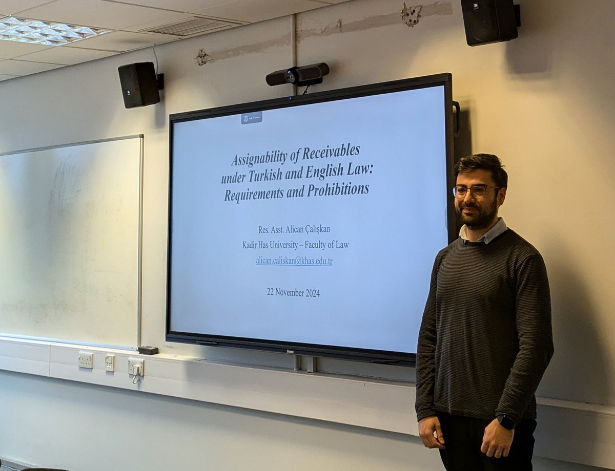 Manchester Centre for Law and Business (@manchesterclab) on Twitter photo Today our visiting researcher Alican Caliskan from <a href="/khashukuk/">KHAS Hukuk Fakültesi</a> delivered an excellent presentation "Assignability of Receivables under Turkish and English Law: Requirements and Prohibitions", chaired by <a href="/OrkunAkseli/">Orkun Akseli</a>, attended by <a href="/law_uom/">UoM Law</a> staff, PhDs and online participants Today our visiting researcher Alican Caliskan from <a href="/khashukuk/">KHAS Hukuk Fakültesi</a> delivered an excellent presentation "Assignability of Receivables under Turkish and English Law: Requirements and Prohibitions", chaired by <a href="/OrkunAkseli/">Orkun Akseli</a>, attended by <a href="/law_uom/">UoM Law</a> staff, PhDs and online participants
