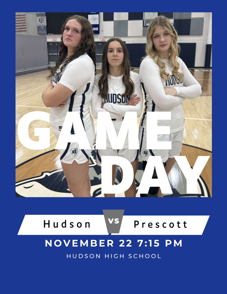 Hudson Girls Basketball (@hudsongirlsbas1) on Twitter photo First home game tonight against Prescott!!
Let's pack the gym and cheer the girls on...
JV: 5:45
V: 7:15
#oneteamonemission
The game will be streamed at Hudson Broadcasting!
hudsonbroadcasts.com
<a href="/HudWiBroadcasts/">Hudson Broadcasting</a> <a href="/HudHS_Athletics/">Hudson Activities</a> First home game tonight against Prescott!!
Let's pack the gym and cheer the girls on...
JV: 5:45
V: 7:15
#oneteamonemission
The game will be streamed at Hudson Broadcasting!
hudsonbroadcasts.com
<a href="/HudWiBroadcasts/">Hudson Broadcasting</a> <a href="/HudHS_Athletics/">Hudson Activities</a>