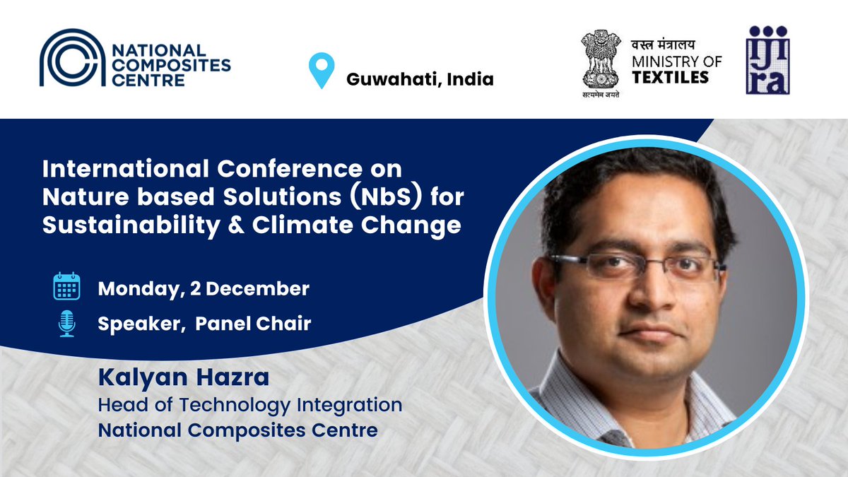 🔜 International Conference on Nature based Solutions for Sustainability &amp; Climate Change, 2 December, India.

🎙️ Kalyan Hazra, Head of Technology Integration participates as speaker &amp; panel chair, focusing on our material innovations.

➡️ Find out more: lnkd.in/gpjg_BsF