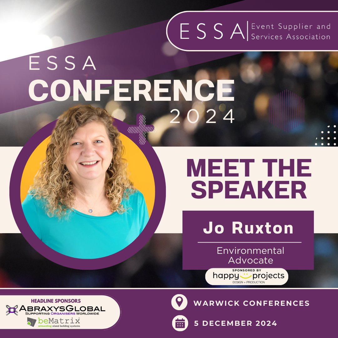 Closing out the ESSA Conference this year will be  environmental advocate Jo Ruxton. In her keynote speech, she will offer attendees powerful insights into how we can all  take meaningful action to protect our planet. essa.uk.com/conference