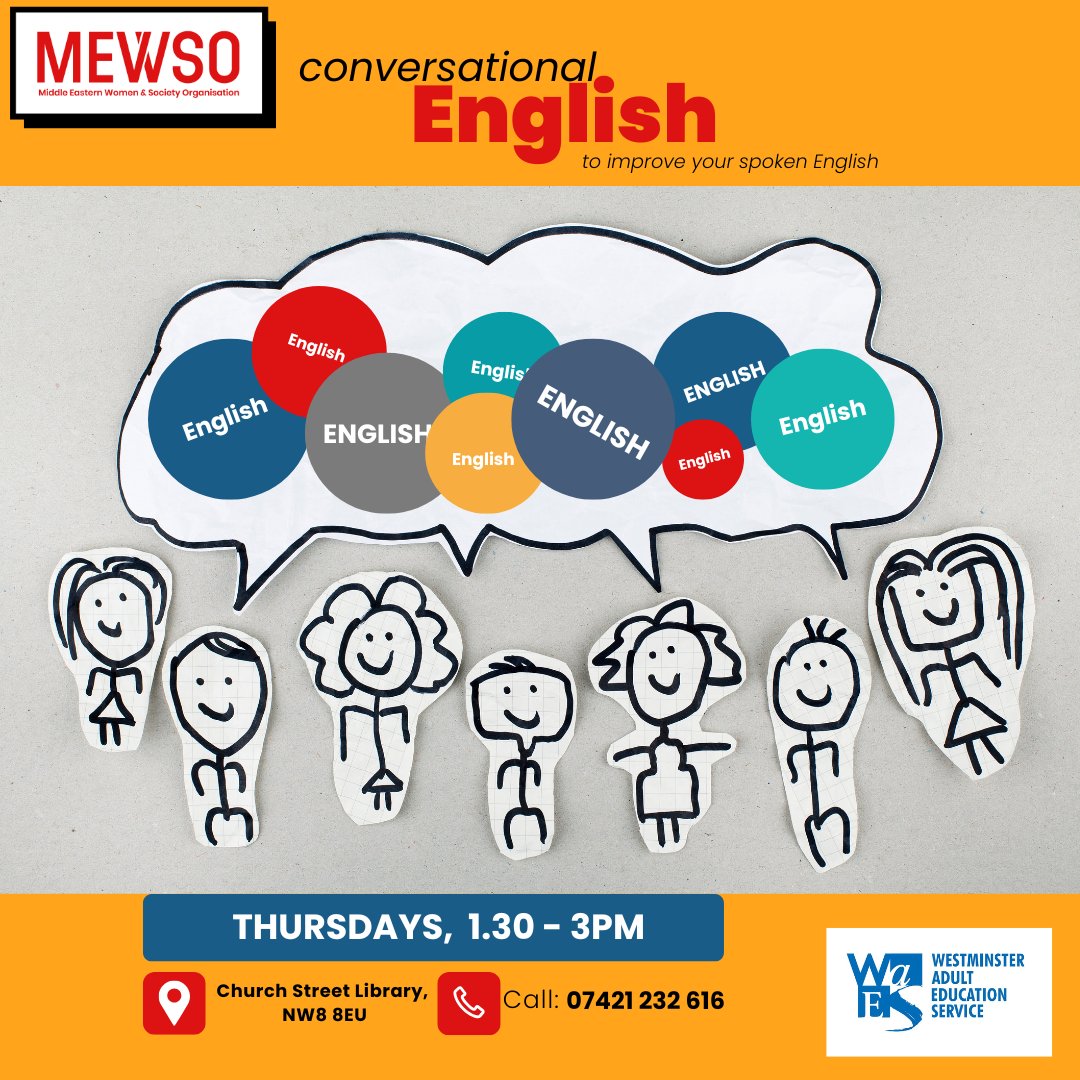 MewsOrg's tweet photo. For women with some spoken English but who want to improve.
@WAESonline https://t.co/bH9qeDfNlh