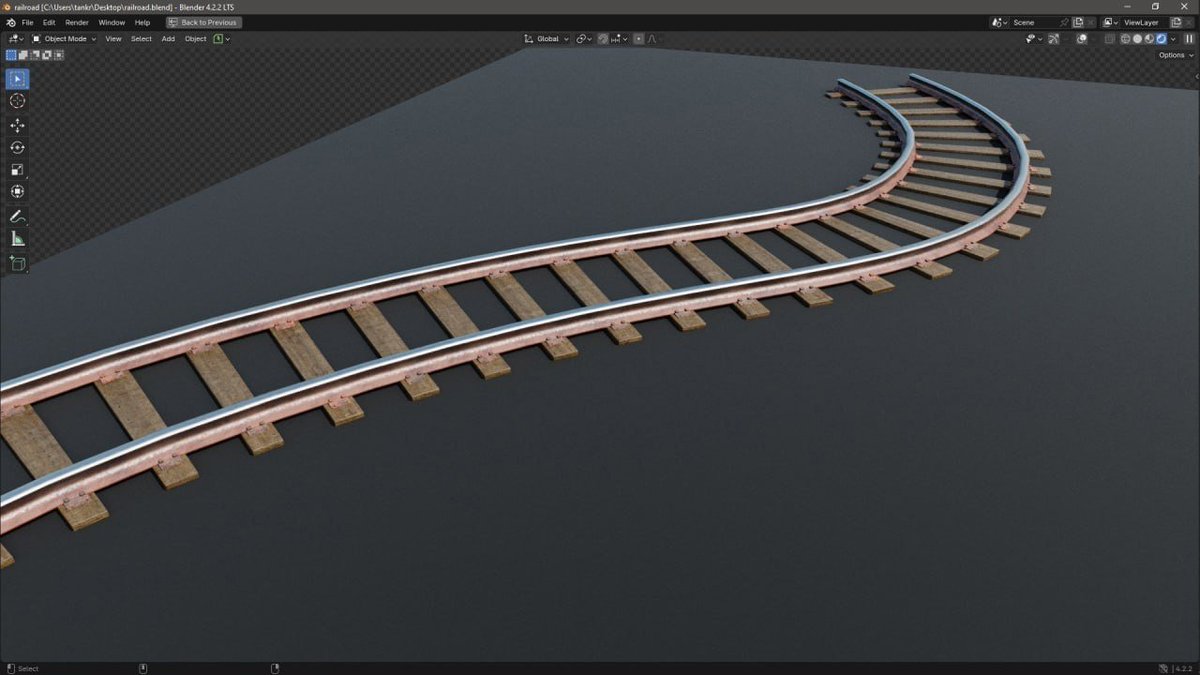 Tankred_Daeron's tweet image. Procedural customizable railroad tracks via modifiers. More info in the comment section below.

#blender3D #3D #ProceduralMaterial #Procedural #b3d
