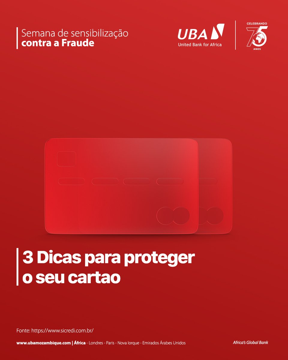 ubamoz's tweet image. Veja algumas dicas de como proteger o seu cartão.

Fique atento as dicas de segurança de dados que iremos partilhar durante a semana.

#semanacontrafraude #fraudezero #naotamatratarfraude #fraude #seguranca #bancoglobalafricano #ubamz