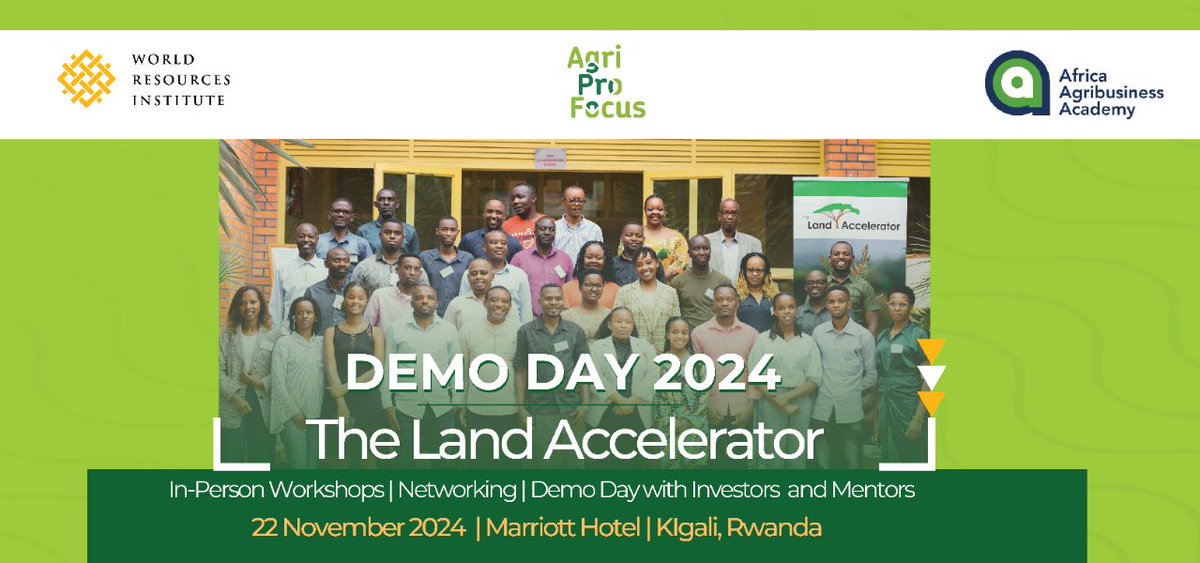greeninvesthub's tweet photo. 🚨 Happening Now!
The 2024 Land Accelerator Demo Day is underway at Marriott Hotel, Kigali!  Hosted by @restoreforward, AgriProFocus Rwanda,&amp; @AAAcademy1, this event showcases 27 #Rwanda &amp; #Burundi  restoration enterprises presenting innovative land ..1/2
#LandAccelerator2024 https://t.co/RFeN0HoABr