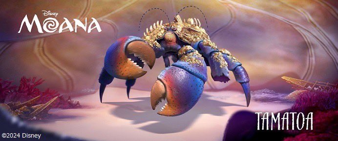 kinro_ntv's tweet photo. 海底にある魔物の国《ラロタイ》で暮らす巨大なカニ🦀のモンスター【タマトア】。キラキラの宝物✨で飾り立てた自分の姿を、とても美しく最高にカッコイイと思っています。声はロックシンガーの #ROLLY🗣️さんです🤗

#モアナと伝説の海 #金曜ロードショー https://t.co/HNuVOHhBdH