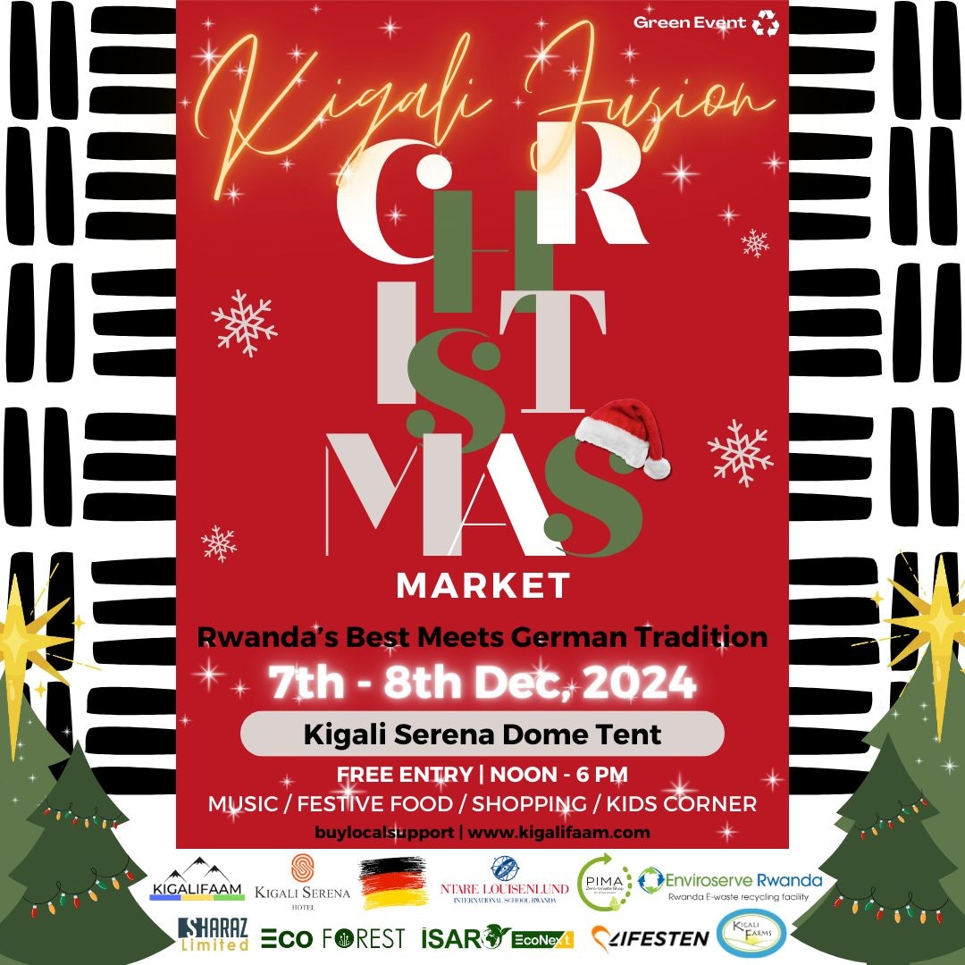 pimazerowaste's tweet image. Join us for the Kigali Fusion Christmas Market!

With support from @serenakigali, #germanembassyinkigali, @NtareLouise and Green partners, come enjoy the best of Rwanda with a mix of German tradition

🗓️ Dec 7th and 8th
🕛 Noon to 6pm

#buylocalsupportlocal #reducereuserecycle