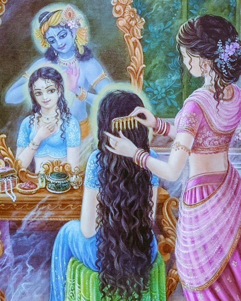 Roli_IN's tweet photo. "राधे जब सोलह श्रृंगार करे हरि दर्पण रोज दिखाते है " ।।🦚🌸🥰 https://t.co/0WFbKlrLT5