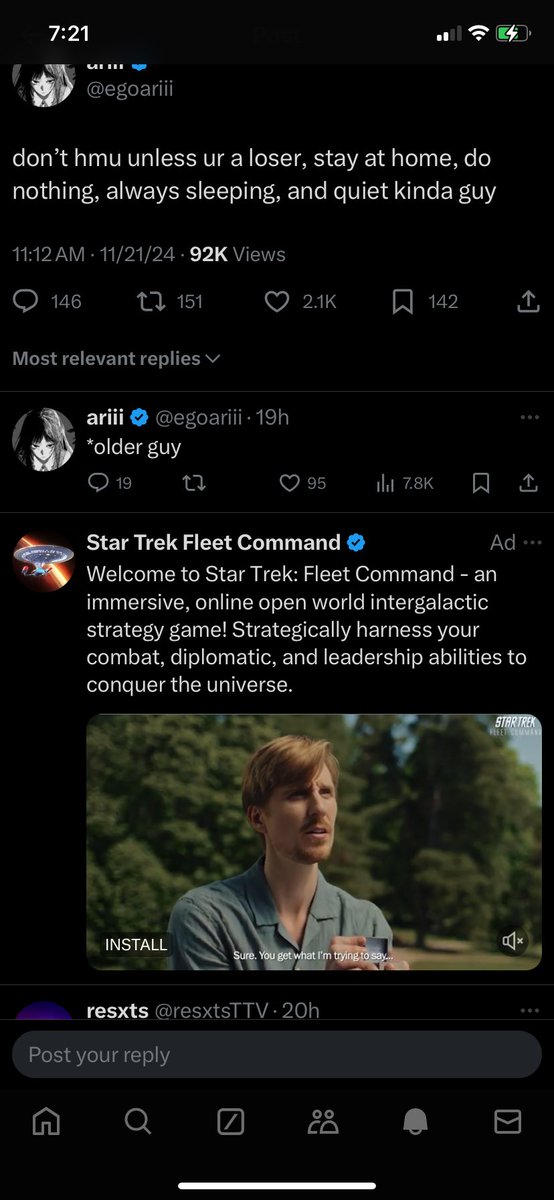 MrJoltie's tweet photo. @egoariii When a Star Trek add shows up underneath😆 https://t.co/AUIU6bZ6bI