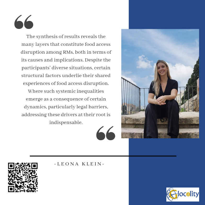GlocalityWhc's tweet photo. Have you read #Glocality's article: "“Now I Do Not Eat, it is Just For My Children”: Mapping Food Access Disruption Among Refugees and Migrants in Athens, Greece"? Scan the QR code or go to https://t.co/41oWIiaL7A to read Leona's article.😊

#foodaccess #foodsecurity #migration https://t.co/xZFR8v2PeF