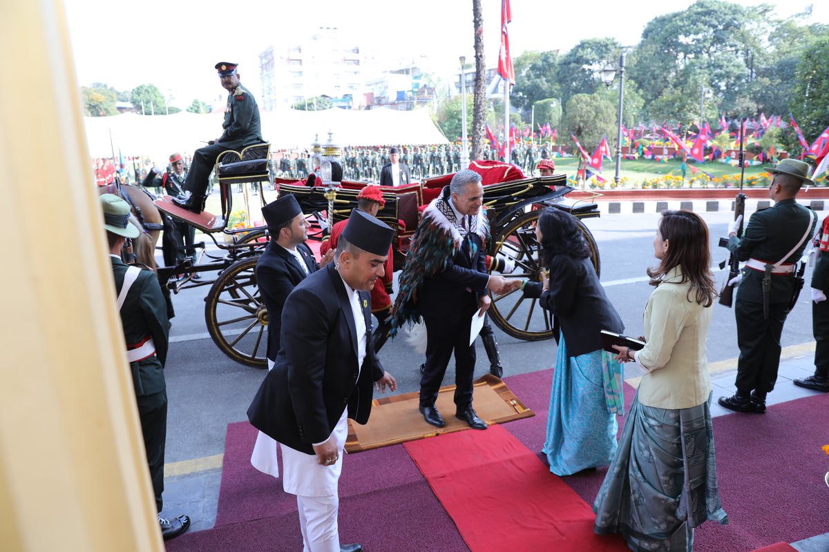 NZinIndia's tweet photo. New Zealand’s Ambassador to Nepal Patrick Rata presented his credentials to Rt Hon. President of Nepal Ramchandra Paudel @OOP_Nepal today. We look forward to strengthening further the 🇳🇿🇳🇵 relationship, including through trade, tourism, education and people-to-people connections. https://t.co/w6KACvWyHP