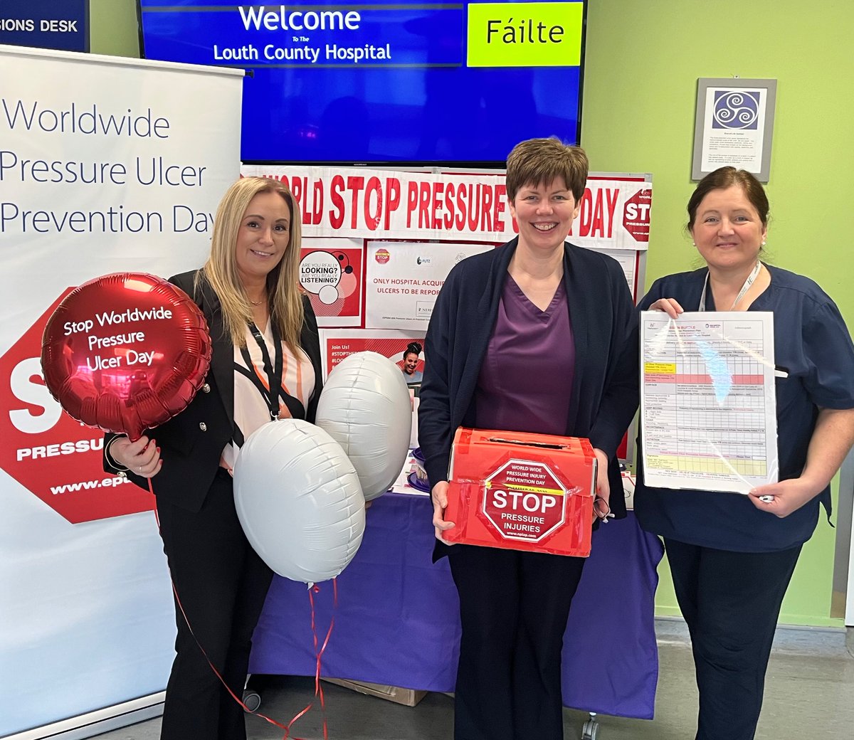 HospitalLouth's tweet photo. “Stop The Pressure” is an annual event which takes place in Louth County Hospital.  
This event  is to raise awareness of the impact of pressure ulcers. https://t.co/FlW5AbPYeP