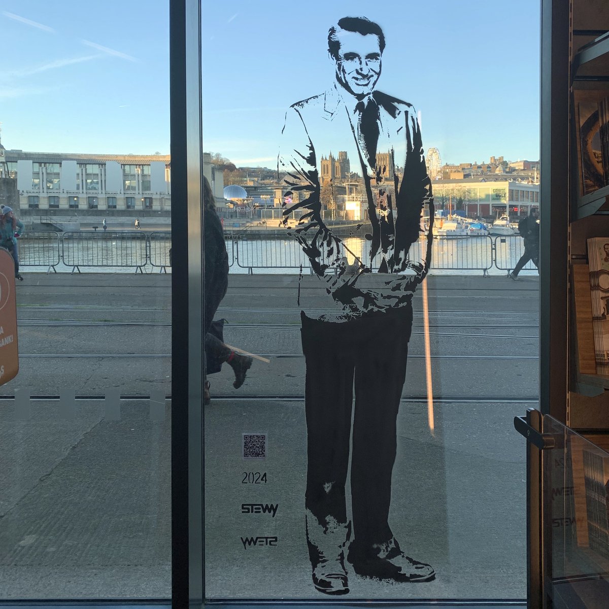 stewysstencils's tweet photo. New collaboration with @carycomeshome and Cary Grant artwork in multiple locations across Bristol today.
Festival 29 Nov - 1 Dec 2024.
@mshed @avongorgehotel @bristolaquarium @historicengland #mshed #bristol #bristol247 #hotelduvinbristol @bbcnews @bbcbristol #carygrant https://t.co/gx0FVFuZHi