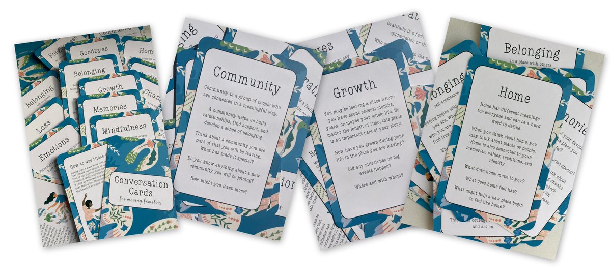 These conversation cards support parents and their children in taking the steps necessary to leave a place well in the months before a big move. The cards will walk you through 14 transition related themes with thought provoking questions. expatbookshop.com/moving/convers…