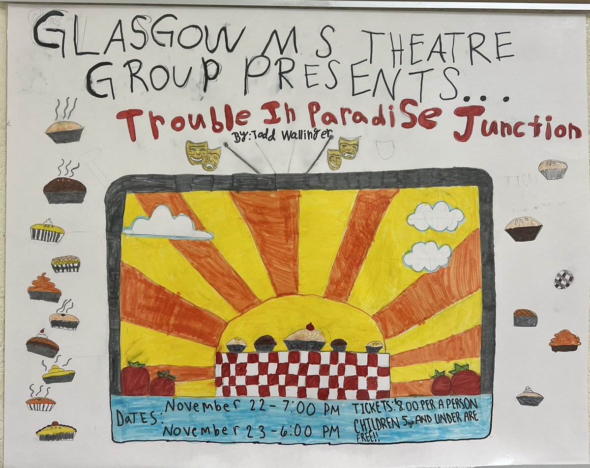 #glasgowms #fcpstheaterarts⭐️ #gmstheatregroup🎭 Join us for opening night of Trouble in Paradise Junction @7:00 PM or tomorrow night at 6:00 PM. This love letter to small town life is a testament to the power of community and the love that lies within❤️