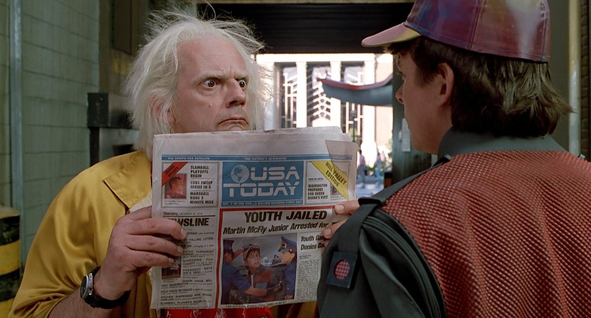 aresluoga's tweet image. 35 years ago today, #BackToTheFuturePartII, the sequel to the 1985 box office hit, #BackToTheFuture, opened to mostly positive reviews in US theaters. The film features the return of #MichaelJFox, #ChristopherLloyd, #LeaThompson, #ThomasFWilson, and director #RobertZemeckis.