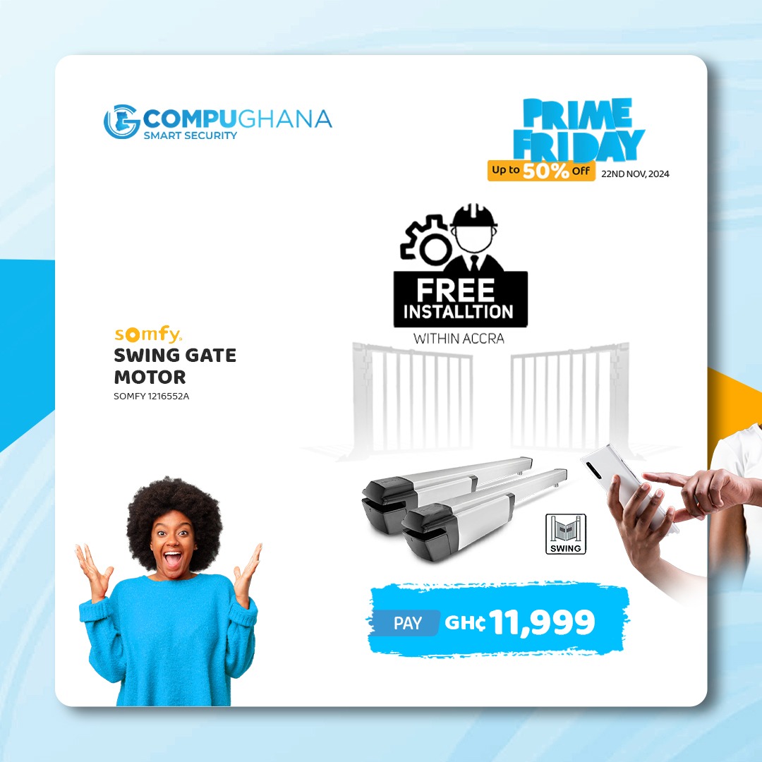CompuGhanaLTD's tweet image. Prime Friday deals are here. Enjoy exclusive discounts, Prime savings, and awesome surprises on Somfy Sliding and Swing Gate Motors this Prime Friday. Call: 0302 752 020 / WhatsApp: 0243 143 143.
#Somfy #GateAutomation #smarthomesolutions #Convenience #Security #businesssolutions