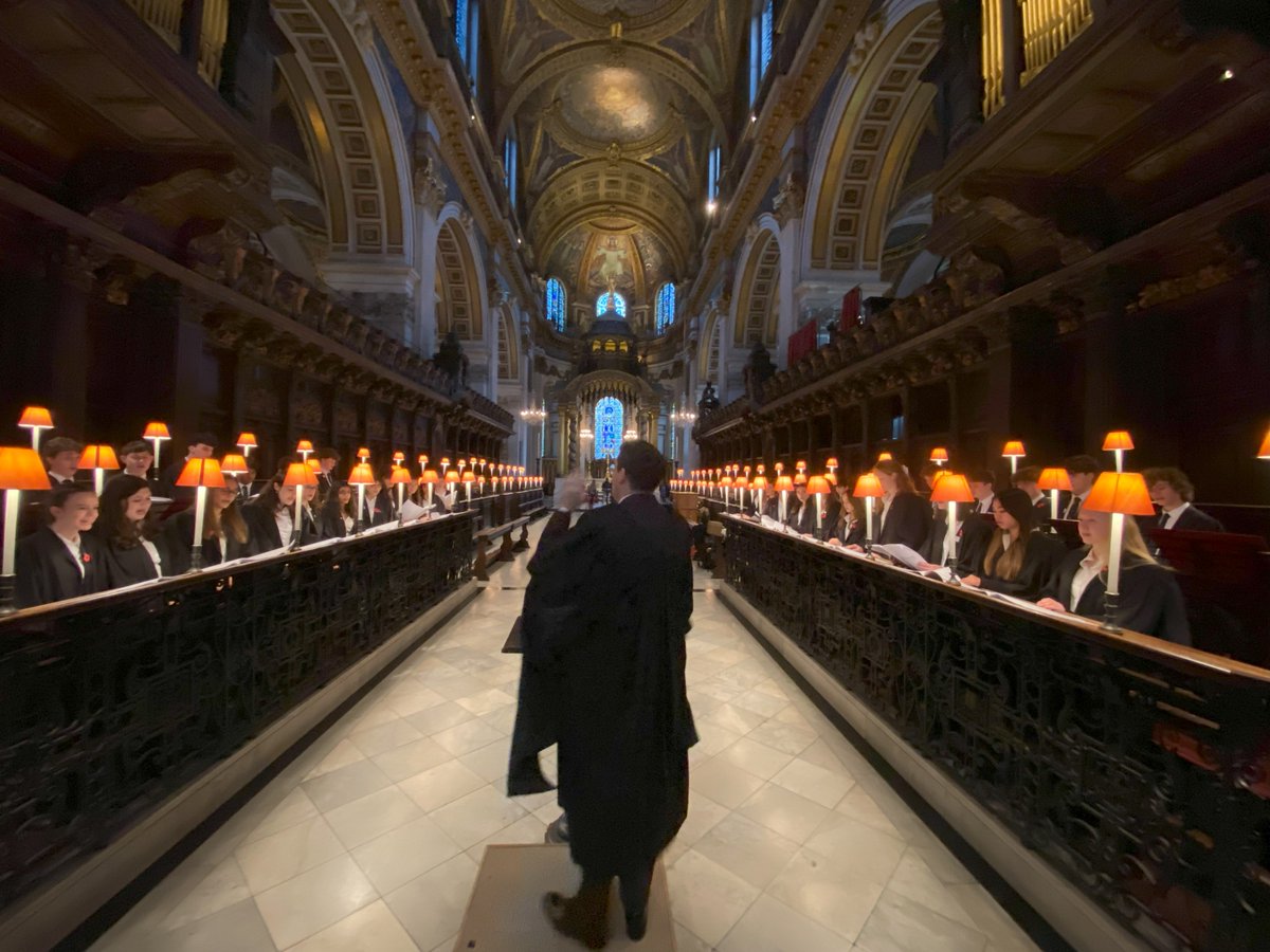 rgsgog's tweet photo. The RGS & GHS Chamber Choir singing Evensong under the iconic dome of St Paul’s. Well done to Oscar and Ben for performing solos with incredible poise and sensitivity, and all the choir for their exceptional levels of musicianship and professionalism. #RGSCommunity https://t.co/70CTBkb64u