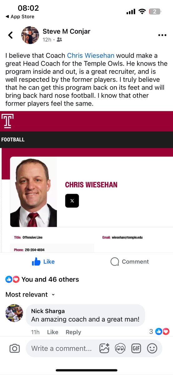 EllExtheJet's tweet image. #TempleTUFF Alumni want Chris Wiesehan for Head Coach. @TempleUniv