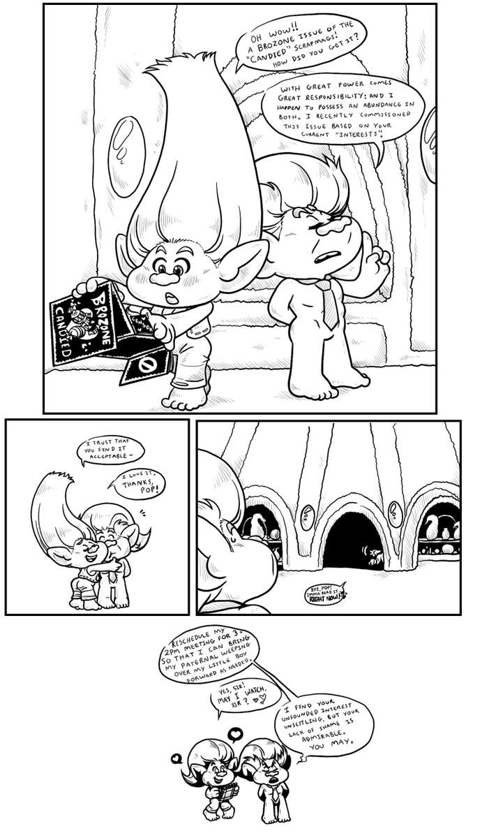 Doodle comic to <a href="/blackmarquer/">blackmarquer 🔞</a> as in their universe Sky Toronto of the Trolls: The Beat Goes On! series as father of Boom from Kismet.