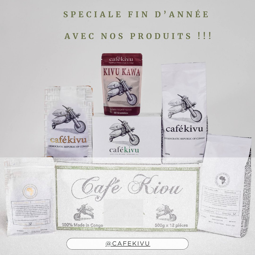 De Goma à Kin, passant par Bukavu, Bunia, Beni et Lubumbashi, nous vous appelons à prendre part à l'ambiance de rendre spéciale, la fin de cette année... Plus que 39 jours nous séparent du terminus 2024.

Ne partez pas en congé sans vos sachets fraîchement grillé de Café Kivu.