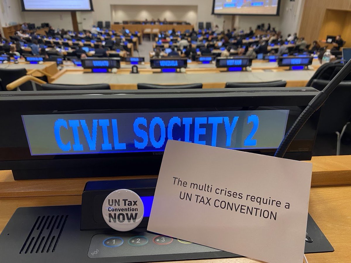 A resolution suggestion to start negotiations on a #UNTaxConvention next year will be voted on Wednesday next week. #UNGA79 

27 Norwegian Organisations are calling on Norway to vote YES: kirkensnodhjelp.no/nyheter/opprop…

<a href="/NorwayMFA/">Norway MFA</a> <a href="/Finansdep/">Finansdepartementet</a>