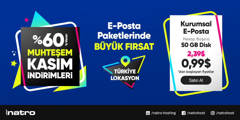 💥250 MB limitine takılmayın, hosting hesabınızdaki E-posta hesaplarını 50 GB'a yükseltin!

50 GB yüksek disk ve benzersiz özellikler sunan e-posta paketlerine %60'a varan Muhteşem Kasım İndirimi ile hemen sahip olun 👉 bit.ly/493P1hd

#natro #muhtesemkasim