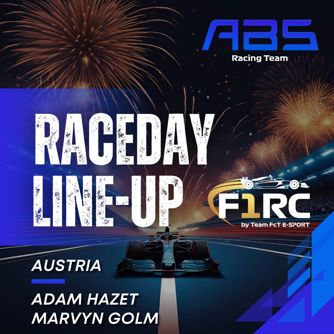 ABS Esports (@abs_esports_gg) on Twitter photo 🏎 | RACE DAY
After <a href="/Piedoux_jr/">Hugo Fontbonne</a>'s win last week, <a href="/adamhzt/">Adam Hazet™</a> and <a href="/MarvynGolm/">Marvyn Golm</a> will race for the team tonight at <a href="/F1RCbyFcT/">F1RC by FcT</a> ! 🇦🇹
It is going to be Adam's last race with us. We want to thank him for this beautiful journey together, and we wish him all the best in the future ! 💙 🏎 | RACE DAY
After <a href="/Piedoux_jr/">Hugo Fontbonne</a>'s win last week, <a href="/adamhzt/">Adam Hazet™</a> and <a href="/MarvynGolm/">Marvyn Golm</a> will race for the team tonight at <a href="/F1RCbyFcT/">F1RC by FcT</a> ! 🇦🇹
It is going to be Adam's last race with us. We want to thank him for this beautiful journey together, and we wish him all the best in the future ! 💙